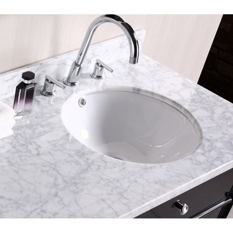 American Imaginations Ceramic Circular Undermount Bathroom Sink with